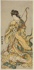 Skuespilleren Nakamura Noshio I som Goddes Benzaiten av Enoshima i stykket Onno Aruji Hatsuyuki no Sekai, fremført på Morita Theatre i den ellevte måneden, 1773 av Katsukawa Shunsho