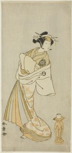 Skuespilleren Nakamura Noshio I som ånden til kurtisanen Takao, i Shosagoto-dansesekvensen "Sono Utsushi-e Matsu ni Kaede" (Et skyggebilde av furu og lønn), den siste scenen i del to av stykket Keisei Momiji no Uchikake (Kurtesan i en Over-K