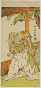 Skuespilleren Otani Hiroemon III som Shinoda Jirodayu i stykket Keisei Momiji no Uchikake, fremført på Morita Theatre i den syvende måneden, 1772 av Katsukawa Shunsho