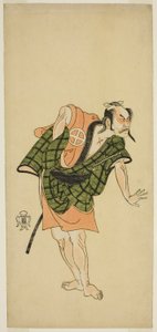Skuespilleren Otani Hiroji III som Onio Shinzaemon (?) i Play Bunshin Sugatami Soga (?), fremført på Morita Theatre (?) i den andre måneden, 1765 (?) av Katsukawa Shunsho