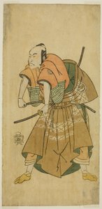 Sawamura Sojuro II som Omi no Kotoda (?) i Play Shuen Soga Omugaeshi (?), fremført på Ichimura Theatre (?) i den andre måneden, 1768 (?) av Katsukawa Shunsho