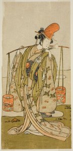 Skuespilleren Segawa Kitsuji III som Murasame i stykket Gohiiki Kanjincho, fremført på Nakamura Theatre i den ellevte måneden, 1773 av Katsukawa Shunsho