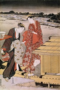 Toi ght Oto Sumida River Japa Nise p Hayashi av Haru tidlig Katsukawa (Acchive 1780-1795) av Katsukawa Shunsho