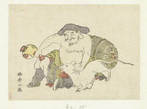 Daikoku og hans rotte av Katsukawa Shunzan