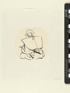 Sittende mann, sett bakfra av attributed to Katsushika Hokusai