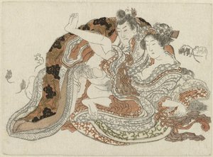 Elsker par og rotter av Katsushika Hokusai (possibly)