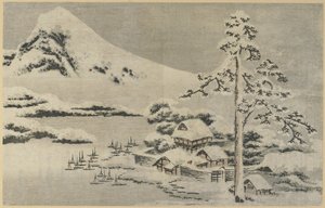 (Seaside Village in Snow), 1814 av Katsushika Hokusai