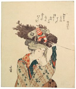 En jente fra Ohara, 1806-1815. av Katsushika Hokusai