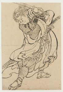 A Warrior, sent på 1700-tallet - begynnelsen av 1800-tallet. av Katsushika Hokusai