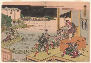 Akt X, c. 1806 (treblokktrykk; blekk og farge på papir av Katsushika Hokusai
