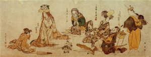 Hentydninger til kabukidanser av Katsushika Hokusai