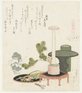 blomsterskall Hanagai (tittel på objekt) En sammenligning av Genroku-dikt og skjell (serietittel) Genroku kasen kaiawase (serietittel på objekt) av Katsushika Hokusai