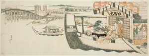 Båtfester på Sumida-elven av Katsushika Hokusai