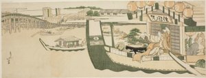 Båtfester på Sumida-elven av Katsushika Hokusai