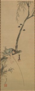 Guttefisker fra lem av et tre, Edo-perioden, 1839. av Katsushika Hokusai
