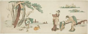 Gutt som slipper en drage av Katsushika Hokusai