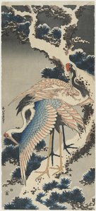 Cranes on Pine, ca. 1834 av Katsushika Hokusai