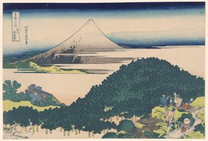 Cushion Pine Tree at Aoyama (Aoyama Enza no matsu), fra serien "Thirty-six Views of Mount Fuji (Fugaku sanjurokkei)" av Katsushika Hokusai