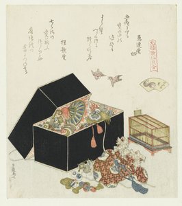 Spurveskallet Suzumegai (tittel på objekt) En sammenligning av Genroku-dikt og skjell (serietittel) Genroku kasen kaiawase (serietittel på objekt) av Katsushika Hokusai