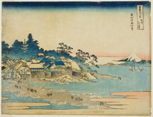 Enoshima i Sagami-provinsen (Soshu Enoshima), fra serien "Thirty-six Views of Mount Fuji (Fugaku sanjurokkei)" av Katsushika Hokusai