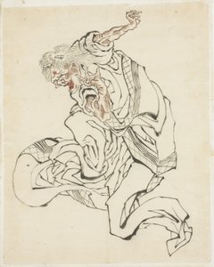 Kvinne Oni (illustrasjon for et folkeeventyr), ca. 1815-49 (blekk og farge på papir) av Katsushika Hokusai