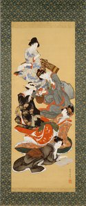 Fem vakre kvinner av Katsushika Hokusai