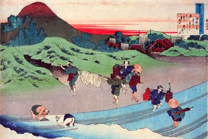 Fra serien Hundred Poems by One Hundred Poets: Jito Tenno, c1830. av Katsushika Hokusai