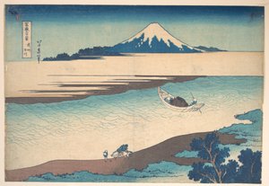 Fuji – Tama-elven, Musashi-provinsen, fra serien «De tretti-seks utsiktene over Fuji-fjellet» (Fugaku sanjūrokkei) av Katsushika Hokusai