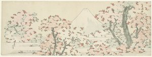 Fuji over Cherry Blossom, ca. 1800-1805 (tresnitt) av Katsushika Hokusai