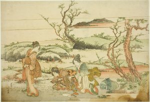 Samler vårgrønt, fra albumet "Fuji in Spring (Haru no Fuji)" av Katsushika Hokusai