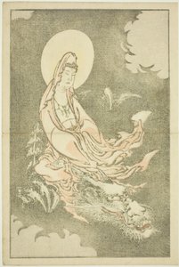 Goddess Riding a Dragon, fra The Picture Book of Realistic Paintings of Hokusai (Hokusai shashin gafu) av Katsushika Hokusai
