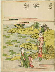 Hamamatsu, fra serien "Fifty-three Stations of the Tokaido (Tokaido gojusan tsugi)" av Katsushika Hokusai