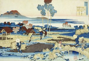 Harvesters at Work (treblokktrykk) av Katsushika Hokusai