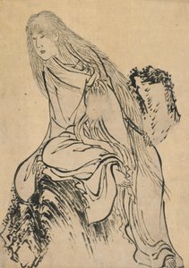 Eremitt hviler på en stein, sent på 1700-tallet - begynnelsen av 1800-tallet. av Katsushika Hokusai