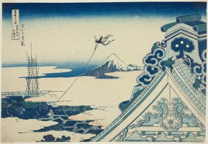 Hongan-ji tempel hånd MP ved Asakusa medlem Edo (Toto Asakusa Hongan-ji tempel), fra seriens "Ti rty x views of moun t wisteria (Fugaku Usaju Rokukatsura)" av Katsushika Hokusai