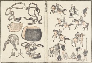 Ryttere og sele, 1817 av Katsushika Hokusai