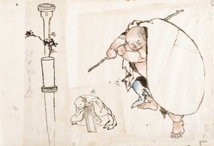 Hotei, første kvartal av 1800-tallet.. av Katsushika Hokusai