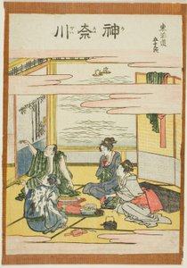 Kanagawa, fra serien "Fifty-three Stations of the Tokaido (Tokaido gojusan tsugi)" av Katsushika Hokusai