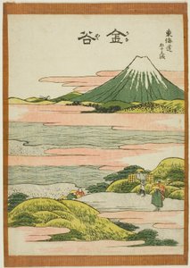 Kanaya, fra serien "Fifty-three Stations of the Tokaido (Tokaido gojusan tsugi)" av Katsushika Hokusai