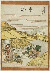 Kuwana, fra serien "Fifty-three Stations of the Tokaido (Tokaido gojusan tsugi)" av Katsushika Hokusai