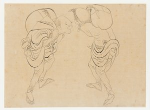Arbeidere, slutten av 1700-begynnelsen av 1800-tallet. av Katsushika Hokusai