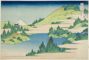 Lake Hakone i Sagami-provinsen (Soshu Hakone Kosui), fra serien "Thirty-six Views of Mount Fuji (Fugaku sanjurokkei)" av Katsushika Hokusai