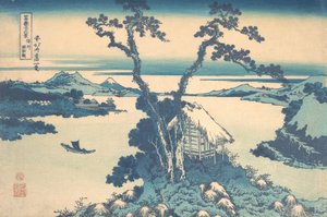 Lake Suwa i Shinano-provinsen Shinshu Suwako, fra serien Thirty-six Views of..., ca. 1830-32. av Katsushika Hokusai