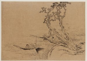 Landskap: figurer som fisker fra båter, sent på 1700-tallet - begynnelsen av 1800-tallet. av Katsushika Hokusai