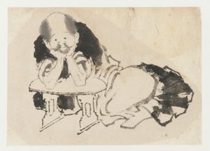 Mann sittende med armlen, Edo-periode, 1800-tallet. av Katsushika Hokusai