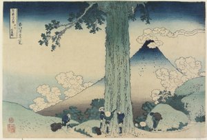 Mishima-passet i Kai-provinsen, 1831-34 (farget treblokktrykk) av Katsushika Hokusai