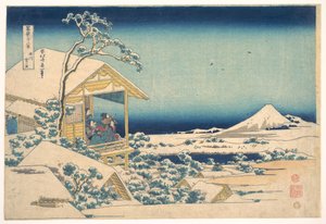 Morgenen etter snøfallet ved Koishikawa i Edo (Koishikawa yuki no ashita), fra serien «De tretti-seks utsiktene over Fuji» (Fugaku sanjūrokkei) av Katsushika Hokusai
