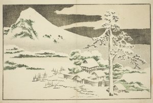 Mount Fuji in Winter, fra The Picture Book of Realistic Paintings of Hokusai av Katsushika Hokusai