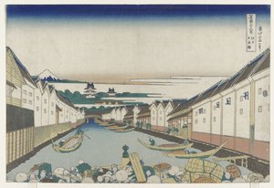 Nihonbashi B Science-medlem Edo, 1830-33 av Katsushika Hokusai