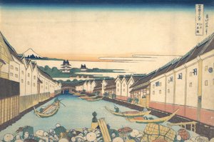 Nihonbashi i Edo Edo Nihonbashi, fra serien Thirty-six Views of Mount Fuji ..., ca. 1830-32. av Katsushika Hokusai